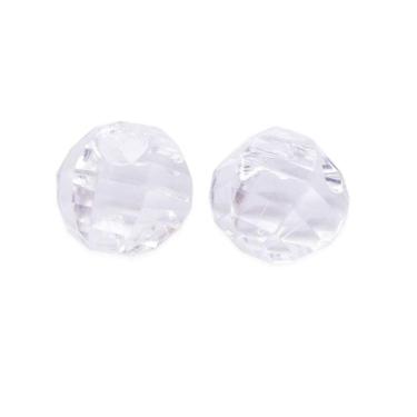 Imagem de Botão Bola Facetada Acrílico Transparente 20mm 10pçs 50g - Macall