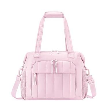Imagem de Bolsa térmica com 32 latas térmica macia e leve para caixa de gelo à prova de vazamento para acampamento e viagem para mulheres (rosa)