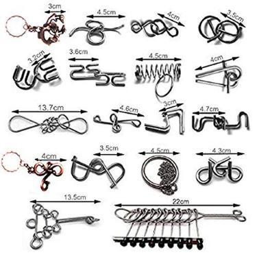 Imagem de Kit Quebra Cabeça Puzzle de Metal Enigma c/ 18 Pç - Cubo Store