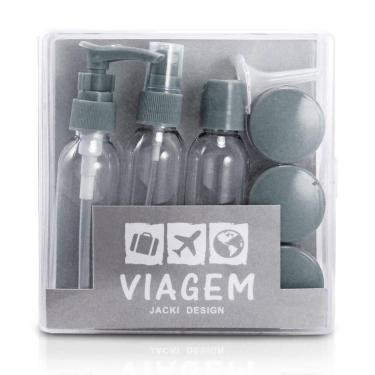 Imagem de Kit de Frascos Viagem Bolsa Shampoo Sabonetes Álcool Cremes 9 Peças - 