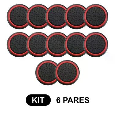 Imagem de 6 Pares de Grips p/ controle Anti Derrapante Silicone Botão Analógico