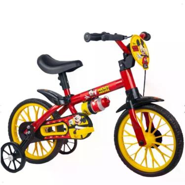 Imagem de Bicicleta Aro 12 Mickey 3 Anos com Limitador de Giro e Guidão Ajustável Nathor Bicicletas
