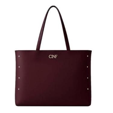 Imagem de Bolsa Sacola Feminina Grande De Ombro Universitária Reforçada (Bordô)