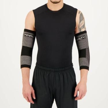 Imagem de Cotoveleira Penalty Elástica Knit Preta, M