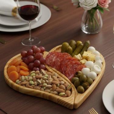 Imagem de Bandeja Petiscos Tábua de madeira para Frios e Aperitivos
