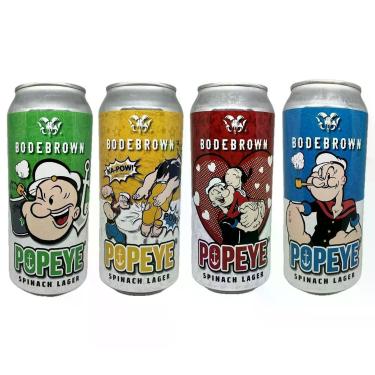Imagem de Kit 4 Cervejas Popeye Germany Larger Puro Malte Latão 473ml