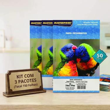 Imagem de Kit de Papel Glossy Brilhante 150g A4 para Fotos e Personalizados - ma