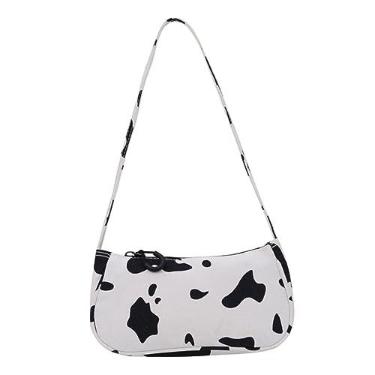Imagem de GALPADA Bolsa De Ombro De Impressão De Vaca Pegadas De Vaca Bolsa Com Estampa De Vaca Bolsas De Impressão De Vaca Bolsa Nas Axilas Sacola Senhorita Bolsa Casual Tela De Pintura Único