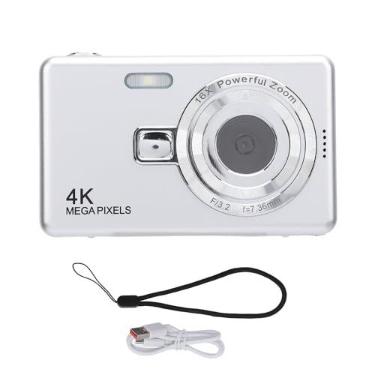 Imagem de Câmera digital de 2.4 polegadas 16x Zoom 50MP de alta resolução 4K Video Compact Selfie Camera para viagem fotográfica (Sem cartão de memória)