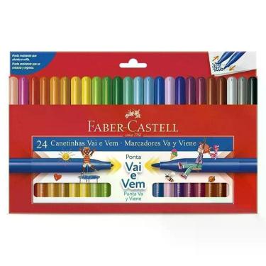 Imagem de Canetinha Hidrográfica Ponta Vai E Vem 150124vvzf 24 Cores - Faber Castell