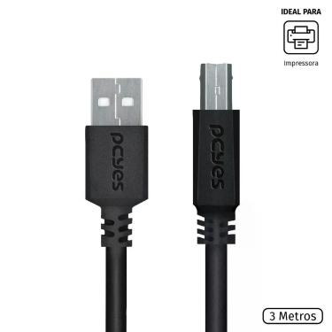 Imagem de Cabo para Impressora USB a 2.0 Macho para USB B 2.0 Macho 28AWG Puro C