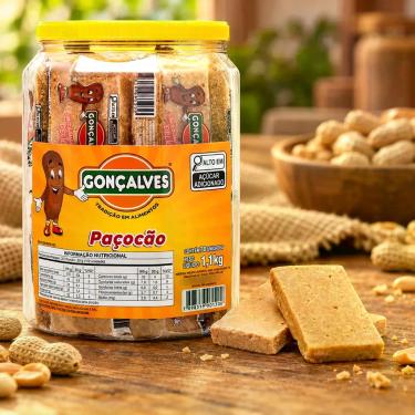 Imagem de Paçoca Caseira 20 un Pote 1,1kg Doces Gonçalves Sobremesa Paçoca de Am