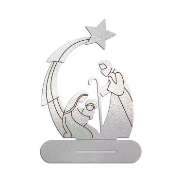 Imagem de Presépio 02 Com Base 19cmx25cm - Cria Arte Laser Prata