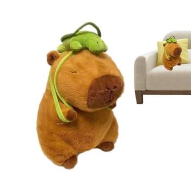 Imagem de Brinquedo de pelúcia de capivara de desenho animado, bicho de pelúcia capivara, pelúcia fofa de capivara – boneca capivara 23 cm, brinquedo de pelúcia macio, travesseiro de pelúcia