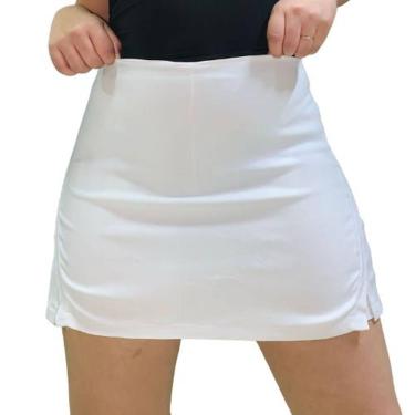 Imagem de Saia short bengaline feminino 2 fendas laterais cintura alta Lindo mod