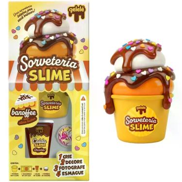 Imagem de Kit Slime Infantil Sorveteria Slime Banoffe para Brincadeira Criativa com Acessórios Gelelé