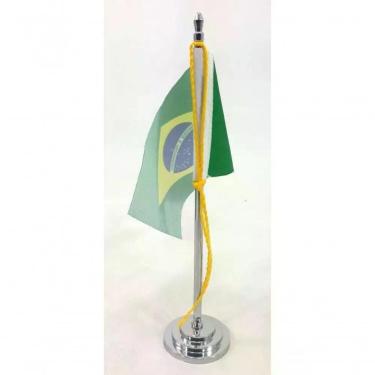 Imagem de Mini Bandeira De Mesa Do Brasil 15 Cm Poliéster
