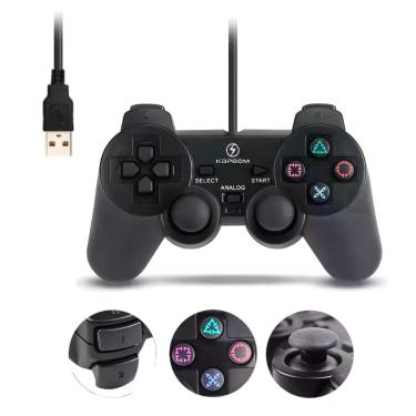 Imagem de Controle Gamer com Fio Kapbom KAP-3 USB para PC e PS3 Preto