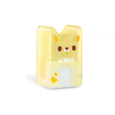 Imagem de Borracha Acrilex Gatinho Acrilex Amarelo com Design Criativo, Correção Eficiente e Tamanho Compacto para Estojo Amarelo