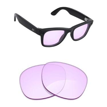 Imagem de Alphax Lentes de reposição polarizadas para óculos de sol Ray-Ban Meta Wayfarer RW4008 53 mm - Opções, Rosa claro