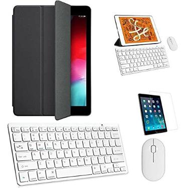 Imagem de Kit Capa Smart Case Preto/Teclado e Mouse branco e Película para iPad Air 4 10.9"