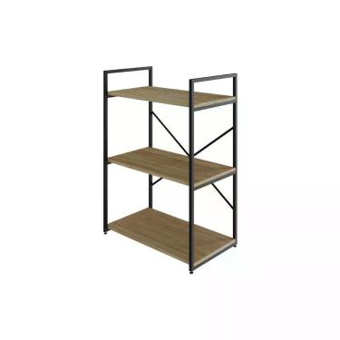 Imagem de Estante C/03 Prateleiras 84x60x33cm Yon Vermont Oak/est.preta Vermont Oak/est.preta