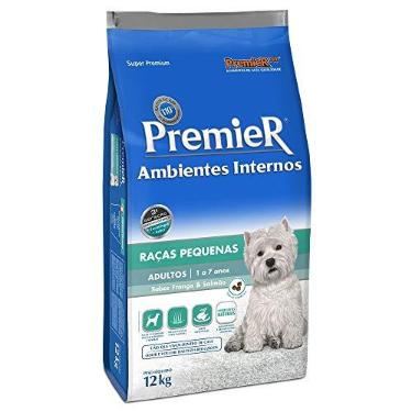 Imagem de Ração Premier Ambientes Internos para Cães Adultos Sabor Frango e Salmão, 12kg Premier Pet Raça Adulto,