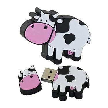 Imagem de 8GB Cow Modelo USB 3.0 Flash Drive Pen Drive Pen Drive Pendrive USB Memory Stick Jump Drive Tamanho Compacto USB Flash Disk USB Drive USB 3.0 Stick - Branco