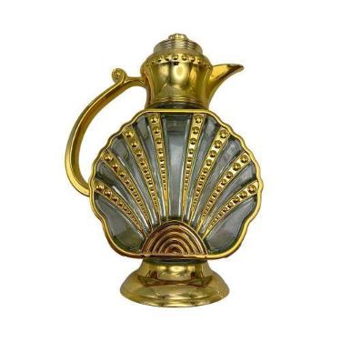 Imagem de Garrafa em Cristal com Detalhes Dourado 30x22x11cm Cantinho do Café e 