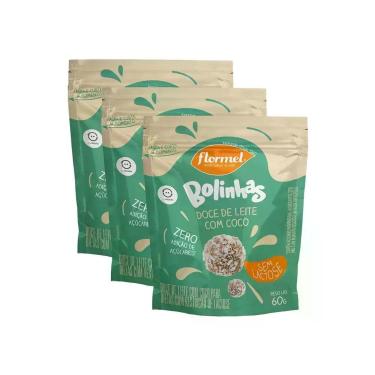 Imagem de 3x Bolinha de Doce de Leite com Coco Zero Lactose Flormel 60g