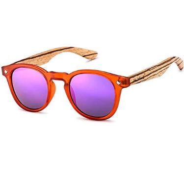 Imagem de Óculos de Sol HU WOOD Kids Polarizados Design Madeira Infantil com Proteção Uv400 (C3)