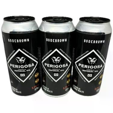 Imagem de Kit 3 Cervejas Perigosa 9,2% Bodebrown Imperial Ipa 473ml