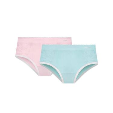 Imagem de Kit Selene 2 Calcinhas Infantil 20670 Verde/Rosa, 0011 verde, Rosa, M