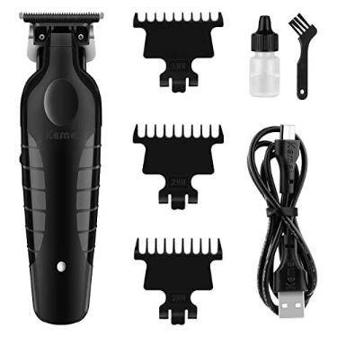 Imagem de KEMEI Aparadores de cabelo pretos para homens - cortadores sem fio para corte de cabelo, cortadores de cabelo sem fio recarregáveis por USB - km-2299