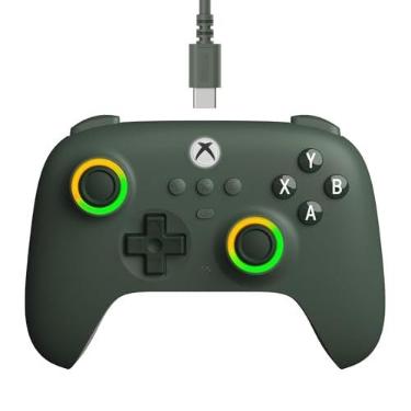 Imagem de 8Bitdo Ultimate C Wired Controller for Xbox with Hall Effect Joysticks and Triggers, RGB Lighting Fire Ring, Compatible with Xbox Series X|S, Xbox One, Windows 10/11- Officially Licensed (Dark Green)