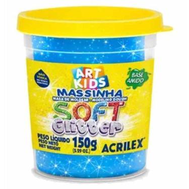 Imagem de Massinha para Modelar Soft com Glitter - 150g - Acrilex - AZUL