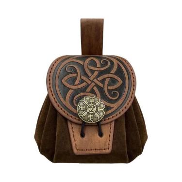 Imagem de Bolsa De Cintura Masculina Estilo Steampunk Medieval Punk Em Couro PU 