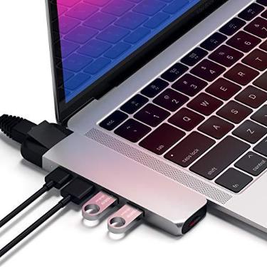 Imagem de Satechi Adaptador USB-C Pro Hub com Ethernet - 4K HDMI, USB-C PD, Gigabit Ethernet, USB 3.0, compartimento para cartão micro SD - para MacBook Pro/Air M2/M1 (prata)