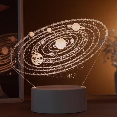 Imagem de Luminária led 3d, abajur de mesa, via láctea- galáxia