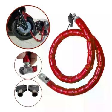 Imagem de Cadeado Trava 100cm Aço Reforçado Grosso Moto, Bike, Portão - Trava Ki