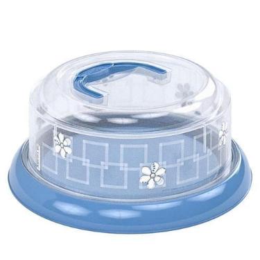 Imagem de Porta Queijo Queijeira de Plástico Redonda Plasutil Azul