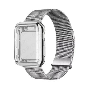Imagem de Pulseira De Metal Com Fecho Magnético Para Apple Watch, 45mm 44mm 38mm