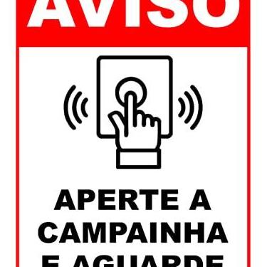 Imagem de Genérico Kit 2 Adesivos Aperte A Campainha E Aguarde 14cmx20cm
