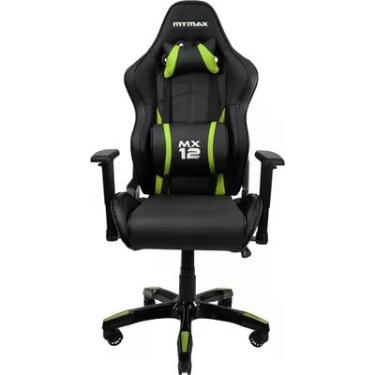 Imagem de Cadeira Gamer Mymax Mx12, Giratória, Preto/Verde