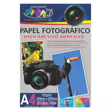 Imagem de Papel Fotográfico Adesivo Alto Brilho Glossy 135g A4 Resolução 5760 DP
