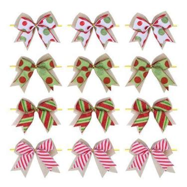 Imagem de Meseey, 12 peças de cana-de-doces de Natal, laços de serapilheira de 1