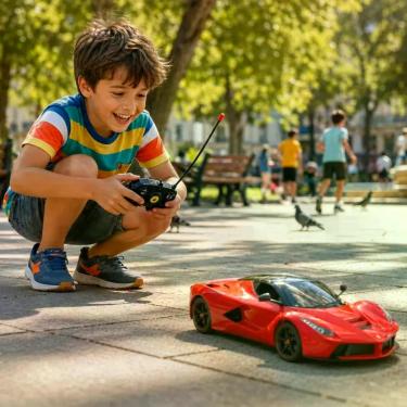 Imagem de Carro Controle Remoto C/ Cabo USB Estilo La Ferrari Vermelho - Comerci