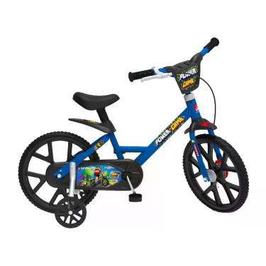 Imagem de Bicicleta infantil 4 a 6 Anos Aro 14 Power Game Bandeirante Cor:Azul, 