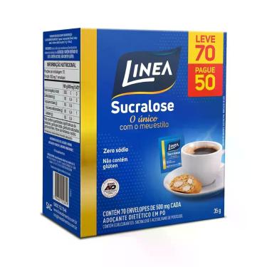Imagem de Adoçante Sucralose em Pó Linea Caixa com 70 Sachês