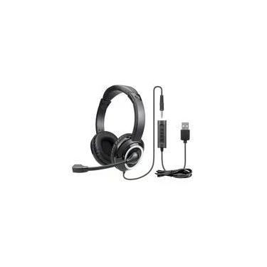 Imagem de Headset Multi HF600, Drivers 40mm, P3 e USB, Slot para Tablet ou Celular, ABNT2, Preto - PH427